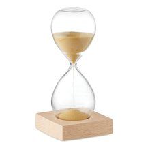 Reloj de Arena 5min Base de Madera Beig