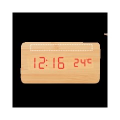 Reloj de Mesa MDF con Termómetro | Delantera superior | 120 x 12