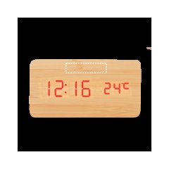 Reloj de Mesa MDF con Termómetro | Delantera superior | 50 x 12