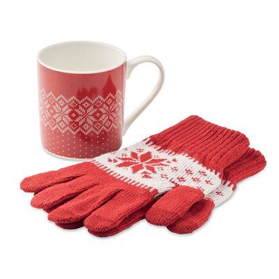 Regalo de invierno Set de guantes y taza