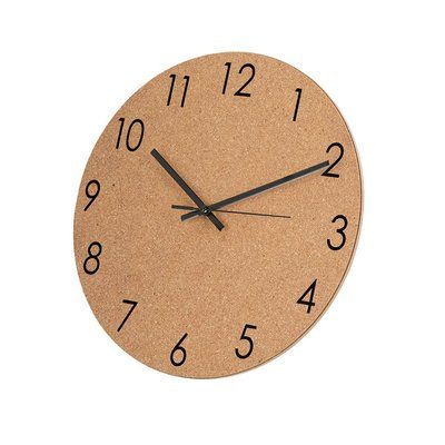 Reloj de pared corcho números metálicos