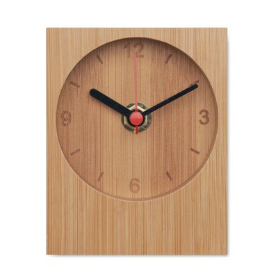 Reloj de sobremesa analógico de bambú