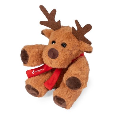 Reno Navideño de Peluche con Bufanda Personalizable