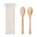 Set 2 Utensilios Bambú para Ensalada Beige