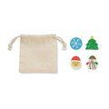 Set 4 Gomas Navideñas en Bolsa Beig