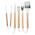 Set Barbacoa 5 Piezas Inox y Madera