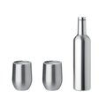 Set Botella y Tazas Inoxidable Plata