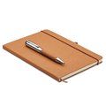 Set Libreta A5 con Bolígrafo Piel Reciclada Beige