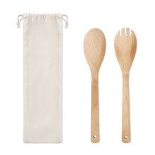 Set 2 Utensilios Bambú para Ensalada Beig