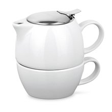 Set de Té 3 en 1 Cerámica/Inox Blanco