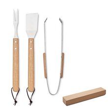 Set de barbacoa de 3 utensilios Madera