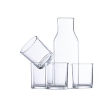 Set de Botella con 4 Vasos de Cristal