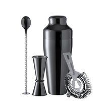 Set Cóctel Acero Inox 4pzs Negro