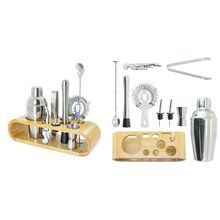 Set Completo Coctelería 350ml Inox-Bambú