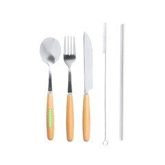 Set Cubiertos Acero Inox 5 Piezas | Mango utensilio 1 cara A