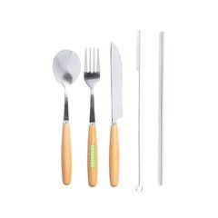 Set Cubiertos Acero Inox 5 Piezas | Mango utensilio 2 cara A