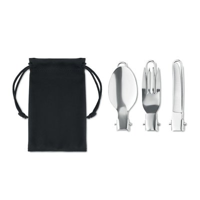 Set de 3 Cubiertos Camping Inox