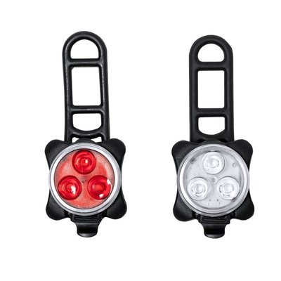 Set Luces Bici LEDs Recargables Neg