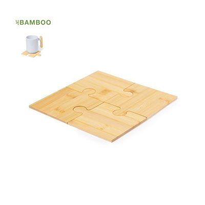 Set de posavasos puzzle de bambú