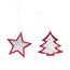 Set de 2 adornos de navidad en non-woven con forma de árbol y estrella Set de 2 adornos de navidad con forma de árbol y estrella de non-woven