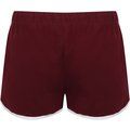 Short Retro mujer algodón Burgundy / White S