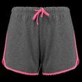 Shorts de deporte chica de algodón Grey Heather / Fluo Pink XS