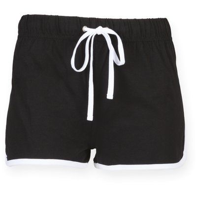 Short Retro mujer algodón Black / White XXL