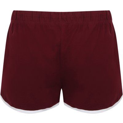 Short Retro mujer algodón Burgundy / White S