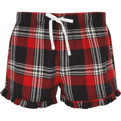 Short Tartán mujer tejido franela Red / Navy Check XXS