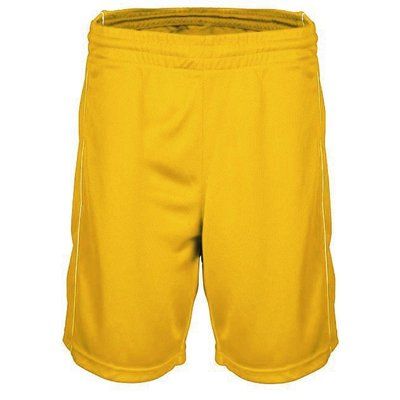 Shorts baloncesto mujer poliéster Amarillo L