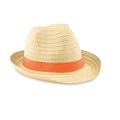 Sombrero Paja con Cinta Poliéster Naranja