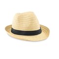 Sombrero Paja con Cinta Poliéster Negro