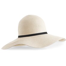 Sombrero Ala Ancha en Fibra Papel Beige