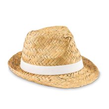 Sombrero Paja Natural con Cinta Separada Blanco