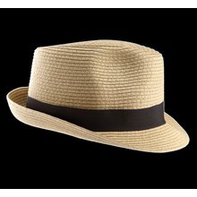 Sombrero Panamá con Cinta Negra Beige 57 cm