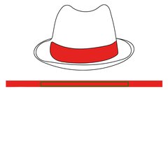 Sombrero Elegante de Papel Talla 57 y 59 | Cinta poliester roja