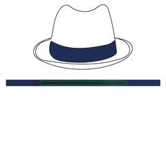 Sombrero de Paja Unisex Ala Corta | Cinta nw azul marino