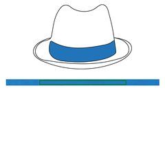 Sombrero de Paja Unisex Ala Corta | Cinta nw azul royal