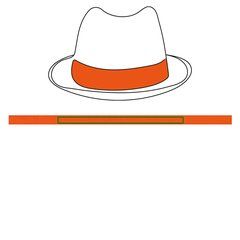 Sombrero de Paja Unisex Ala Corta | Cinta nw naranja flu