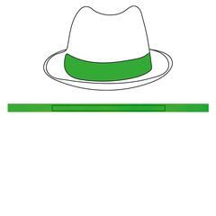 Sombrero de Paja Unisex Ala Corta | Cinta nw verde