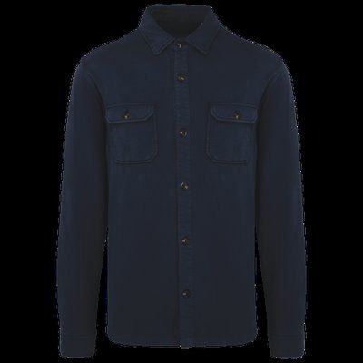 Sobrecamisa felpa perchada hombre Washed Navy Blue XXL