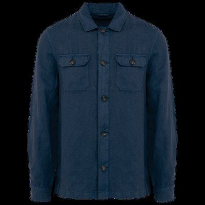 Sobrecamisa de lino Washed Navy Blue XL