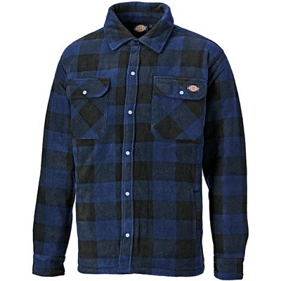 Sobrecamisa polar a cuadros Azul L