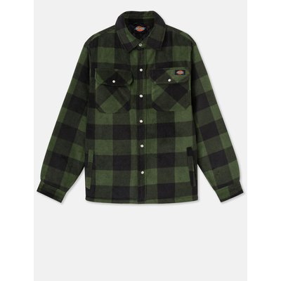 Sobrecamisa polar a cuadros Verde S