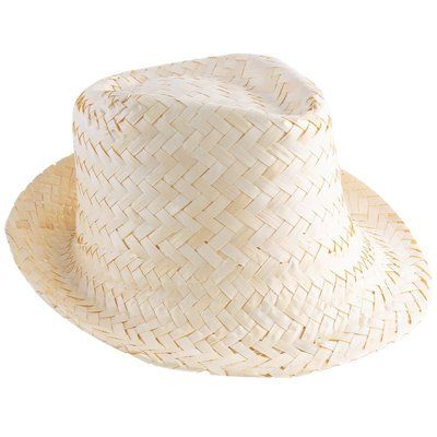 Sombrero de Paja Unisex Ala Corta Blanco