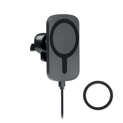 Soporte Cargador Inalámbrico Coche 10W Magnético Negro