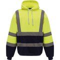 Sudadera alta visibilidad con capucha Hi Vis Yellow / Navy 3XL