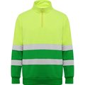 Sudadera Alta Visibilidad Cuello Alto VERDE JARDÍN/AMARILLO FLÚOR 4XL