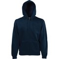 Sudadera básica con cremallera y capucha Azul L