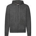 Sudadera básica con cremallera y capucha Dark Heather Grey L